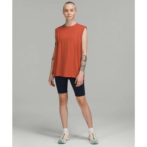 Lululemon Modal Pleated Shoulder Tank Top in Red Rock, Sz 4 - Picture 2 of 11